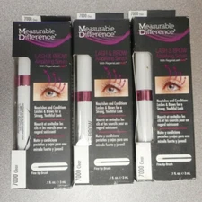 LOT OF 3 MEASURABLE DIFFERENCE LASH & BROW AMPLIFYING SERUM 7000 CLEAR 0.1oz EA