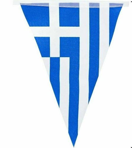 Twin Pack Greece Greek Flag & 10 Metre Party Triangle Bunting ΣΗΜΑΊΑ ΤΗΣ ΕΛΛΆΔΑΣ - Picture 4 of 9