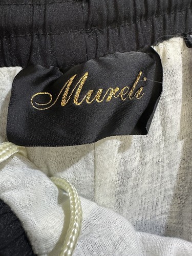 Vintage Mureli Women’s Pants Black Size Large Adjustable Drawstring 80’s - Picture 2 of 5