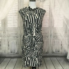 Ann Taylor LOFT Size Small Gray Ties Keyhole Sleeveless Ties Dress High Neck B19