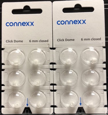 2 Packs Siemens Signia Rexton Miracle Ear 6mm Closed Click Domes. 6 Domes/pack