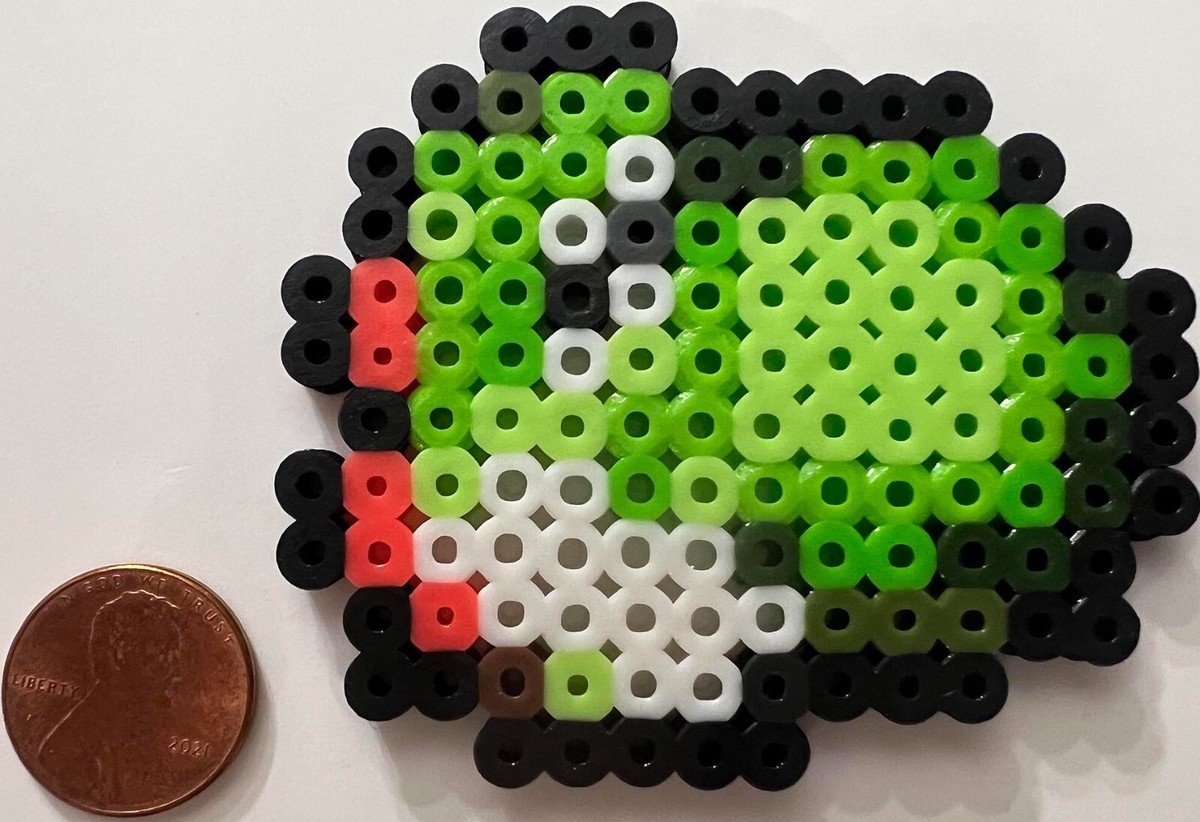 Yoshi Bead Sprite Perler Artkal Pixel Art Retro Super Smash Bros