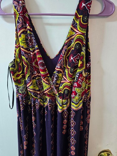 Rhapsody Maxi Dress Women’s Size XL Multicolor Sleeveless Sundress EUC - Picture 4 of 4