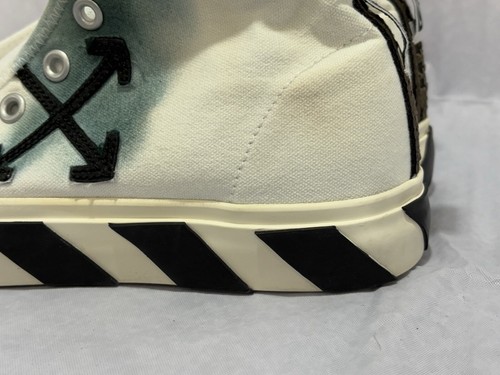 Men’s Off-White Mid Top Vulcanized Sneaker Virgil White/Black Lifestyle Size 42 - Picture 7 of 17