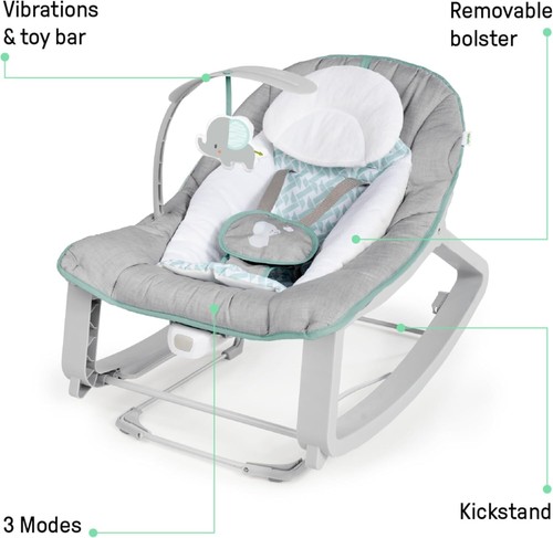 Ingenuity Keep Cozy 3-in-1 Grow with Me Vibrating Baby Bouncer Seat & Infant to - Picture 7 of 13