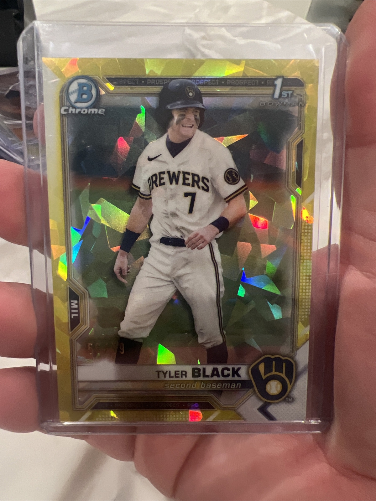 2021 Bowman Draft Chrome SAPPHIRE Tyler Black YELLOW 56/99