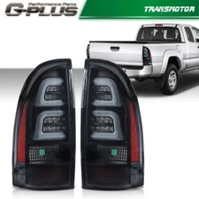 Fit For 2005-2015 Toyota Tacoma LED Tube Tail Lights Lamps LH+RH Black Smoked