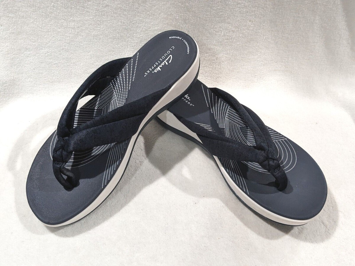 Clarks Women's Arla Kaylie Flip-Flop Navy Textile 10 for sale