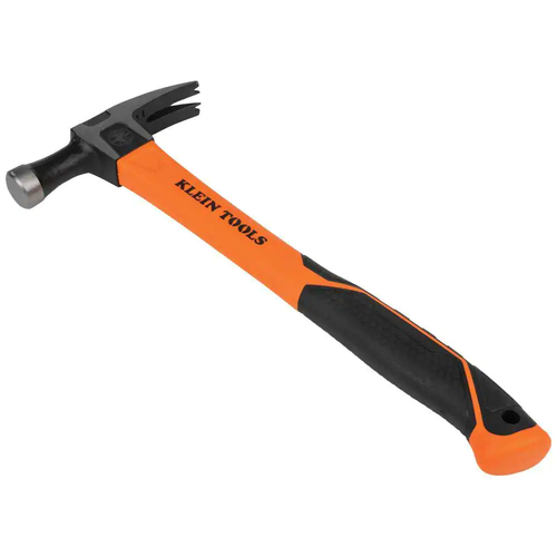 Straight Claw Hammer Fiberglass Shock Absorption Nonslip Grip Handle 15 in.