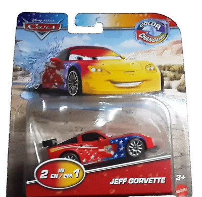 DISNEY CARS COLOR CHANGERS  2 In 1 JEFF GORVETTE  1:55 Scale FREE SHIPPING!