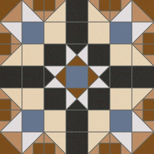 Victorian Matt Patterned Ceramic Floor Square Tile | 450x450mm | 3 Colours - Picture 4 of 13
