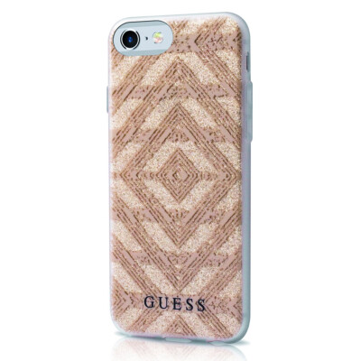 GUESS Soft Case für Apple iPhone 7 iPhone 8 Schutzhülle Cover Beige 3D Effekt 