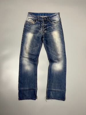 Diesel Vintage Distressed Straight Logo Jeans Size 31 Mens