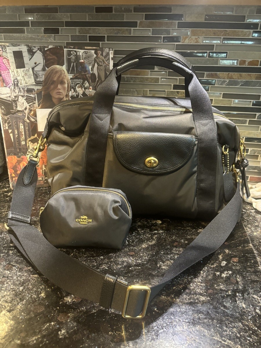 Coach‎ Black Nylon Backpack / Vintage Rose Lining / Purse Protector Bag Coach signature court backpack vintage rose | Mercari main image 4
