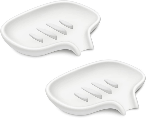 Silicone Soap Dish for Bathroom,Bar Soap Holder for Shower with Draining Tray, W - Picture 10 of 12