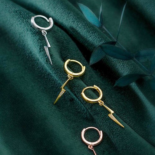 Pendientes de aro abragie colgantes de plata esterlina 925 para mujer y hombre A1932 - Imagen 7 de 10