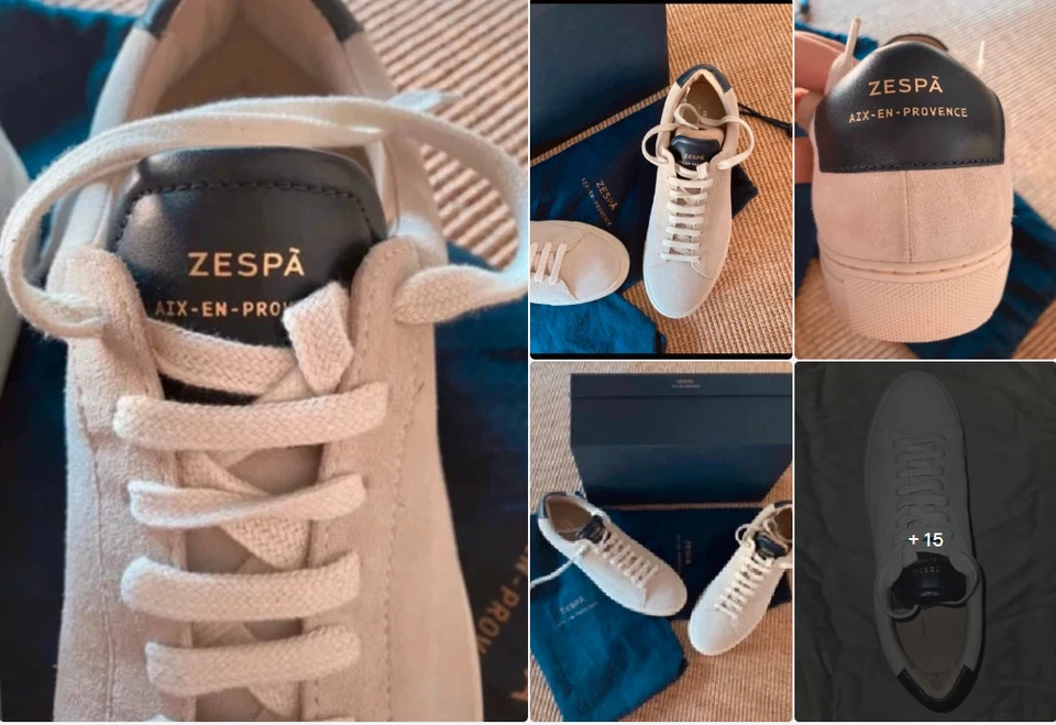 RARE Baskets zespa en daim gris clair - Photo 1/4
