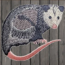 Opossum Embroidered Patch — Iron On