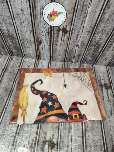 Halloween Gnome Wizard Cat Flag 12 x 18 New Double Sided Garden Seasonal - Picture 4 of 4