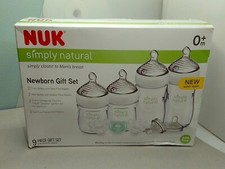 Nuk Simply Natural Baby Bottle Newborn Gift Set 2 5oz and 2 9oz bottles OPEN BOX