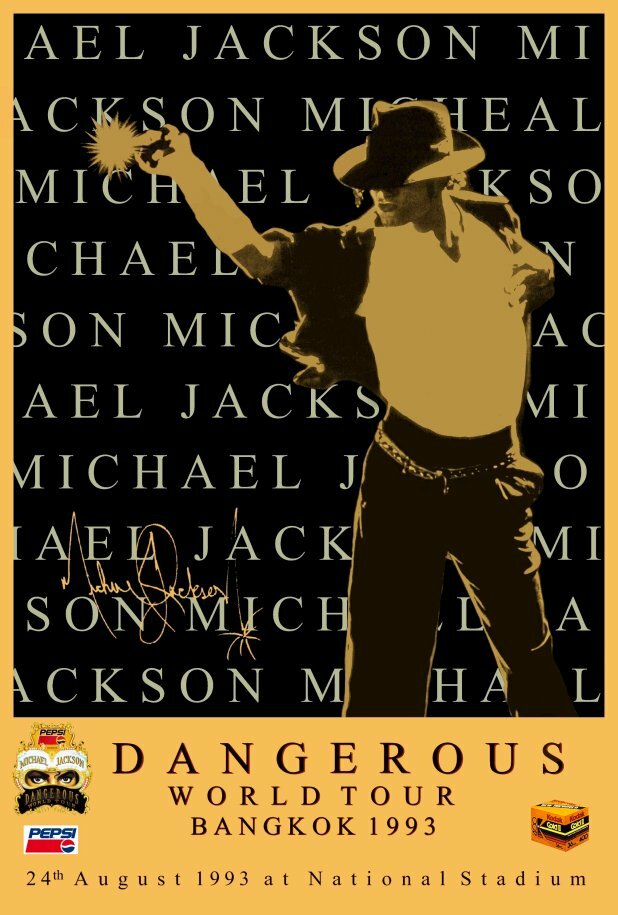 マイケルジャクソン　DANGEROUSツアー販促ポスター Michael Jackson Original B/W Dangerous Tour 1993 Era Promo