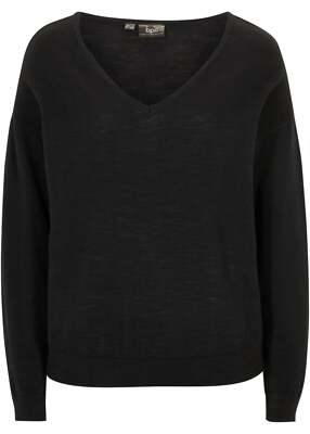 Neu Strickpullover aus Baumwolle Gr 36/38 Schwarz Damen Oversize-Pullover