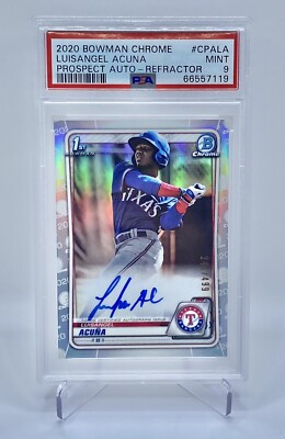 Luisangel Acuna 2020 Bowman Chrome 1st Auto RC Refractor /499 #CPA 