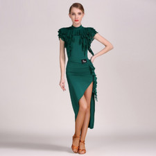 Women Latin Dance Set Leotard Skirt Salsa Dance Tango Dance Latin Dance Dresses