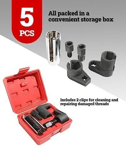 Zlirfy 5PCS Oxygen Sensor Removers,Automotive Oxygen Sensor Socket Wrench Remove - Picture 2 of 7