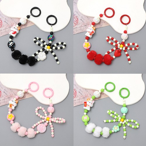 Bow Lucky Cat Beaded Mobile Phone Chain Anti-Lost Phone Lanyard Pendant Keychain - 第 6/17 張圖片
