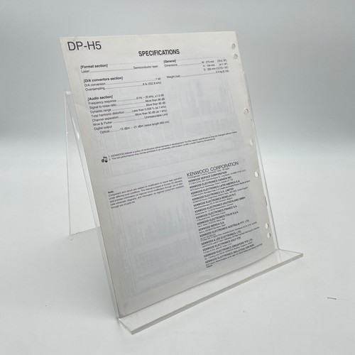 Kenwood / DP-H5 / Manuel De Service / Guide / Réparation - Photo 2/2
