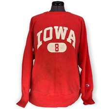 Vintage 80s Champion Reverse Weave Mens Large Iowa Spell Out Sweatshirt USA