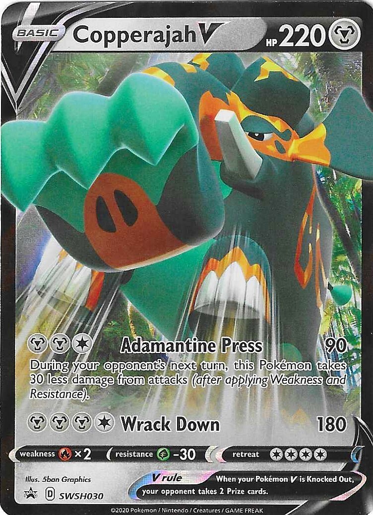 Copperajah V - SWSH030 - Pokemon Sword & Shield Promo Ultra Rare Holo Card NM