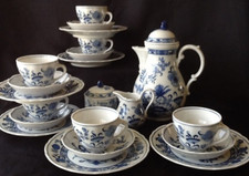 Oscar Schaller Zwiebelmuster Kaffeeservice für 6 Personen 21 tlg. NEUWERTIG