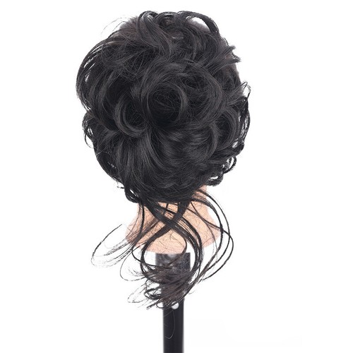Natural Clip on in Messy Bun Hair Piece Extension Hair Claw Clip Wedding Women - Picture 19 of 21