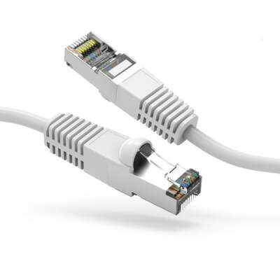 1.5Ft CAT5E Shielded (FTP) Ethernet Network Booted Cable White