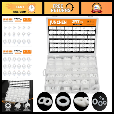 #ad #ad 3989pcs White Flat Plastic Washers Assortment Kit 36 Sizes Nylon Spacers amp; Gask $39.99