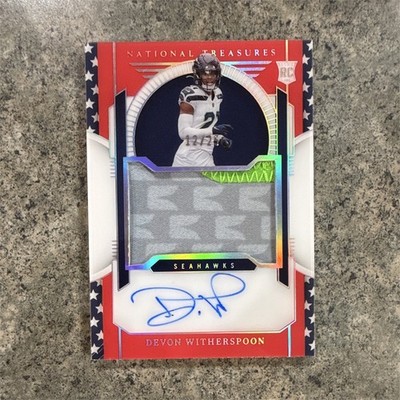 Panini 2023 National Treasures Devon Witherspoon Stars & Stripes RC Auto 12/25