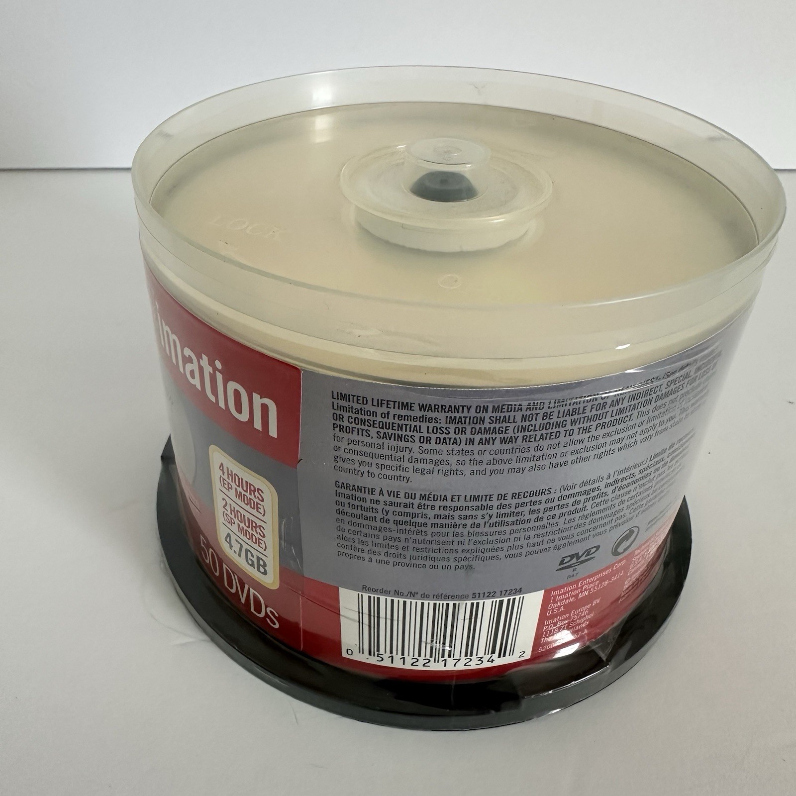 50 Pack Imation 8X DVD-R 4.7GB EP/SP Mode Blank Media Recordable Discs NIB