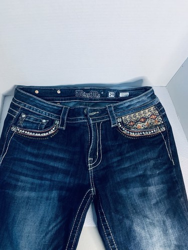 Pantalones de mezclilla ajustados Miss Me Signature Southwestern tiro medio Western Rodeo - Imagen 2 de 7