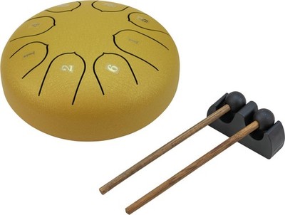 Dimavery TD-8 Steel Tongue Drum schwarz Transporttasche C-Schlüssel 8 Töne