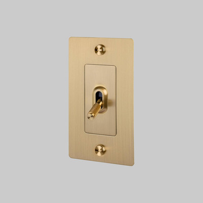 1 Gang Light Switch 1-Way Cross Knurl without Logo Brass | 1-Way, Cross Knurl, w