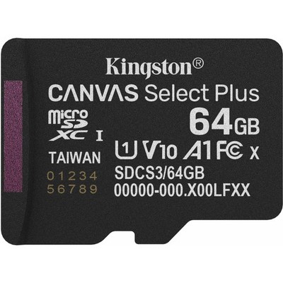Kingston Canvas Select Plus 64 GB MicroSDXC, Speicherkarte, schwarz