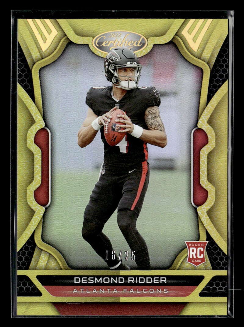 2022 Panini Certified Desmond Ridder Mirror Gold /25 Rookie Falcons TV117