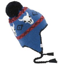 Coal The Dakota Fleece Lined Flap Pom Beanie Royal Blue New