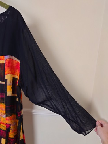 1647 Sixteen 47 Tunic Top Lightweight Chiffon Size 3 UK 24-26-28 Arty - Picture 10 of 15