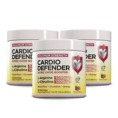 Cardio Defender 3 Pack L-Arginine 5,200mg L-Citrulline 1,200mg S7 N-O Booster