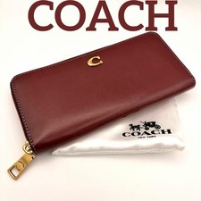 Coach COACH Women's Long Wallet SLIM Wine Red Super Good Condition