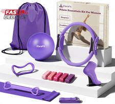 Home Pilates Ring and Ball Set for Women with 5 Resistance Bands 13 Inch Magic C