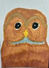 Gat ORIGINAL Painting 8x10 Bird Owl Wildlife Canvas Whimsical Woodland Animals